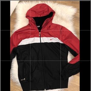 Red white and black nike windbreaker